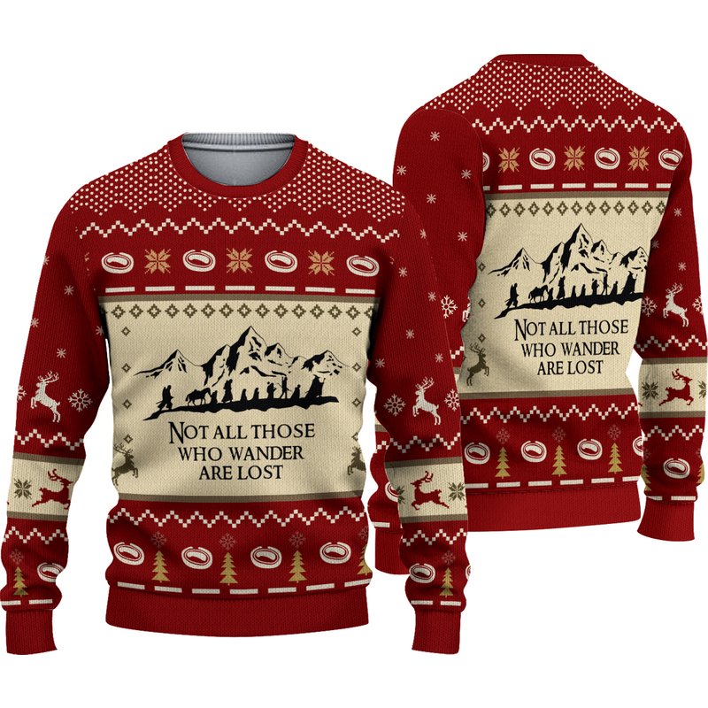 Lord Of The Rings Not All Those Who Wander Are Lost 3d Sweater — Chandails pour hommes