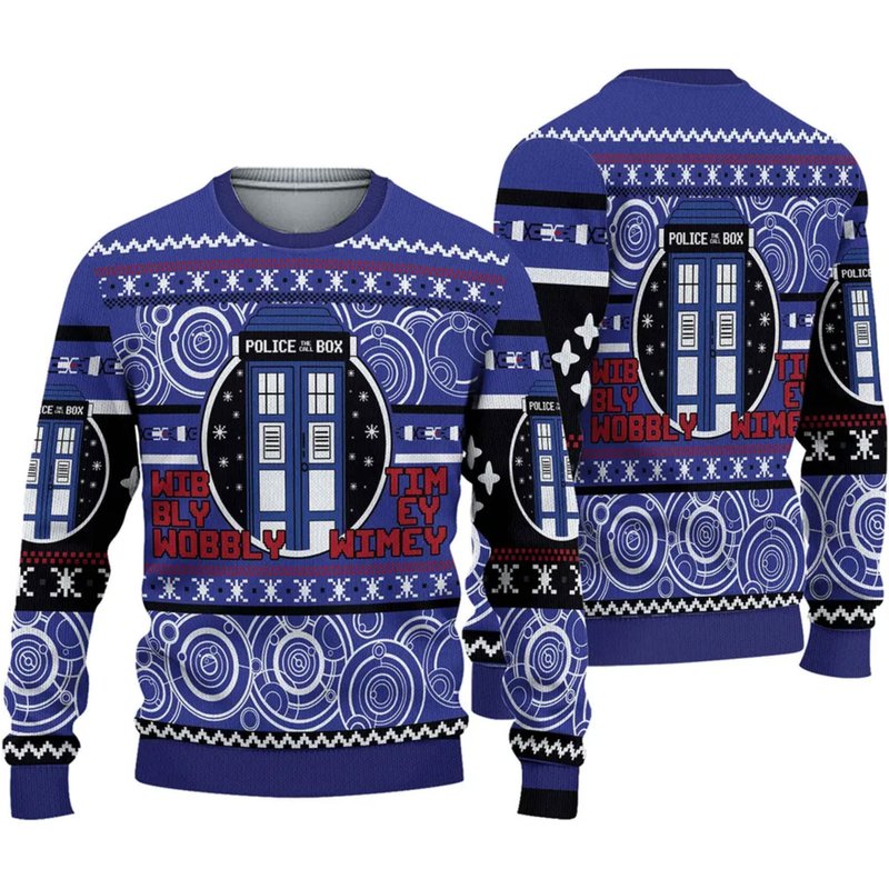 Wibbly Wobbly Timey Wimey Stuff Doctor Who Ugly Sweater — Chandails pour hommes