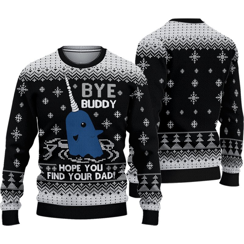 Bye Buddy Christmas Holiday 3d Sweater — Chandails pour hommes