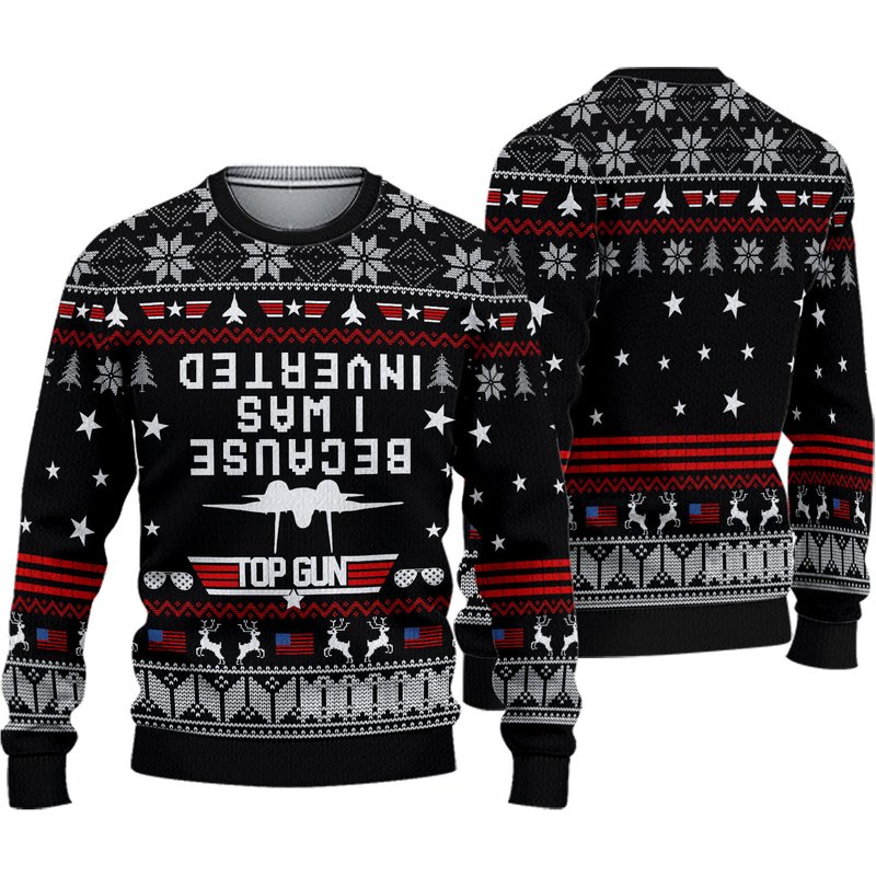 Because I Was Inverted Ugly Christmas Sweater — Chandails pour hommes