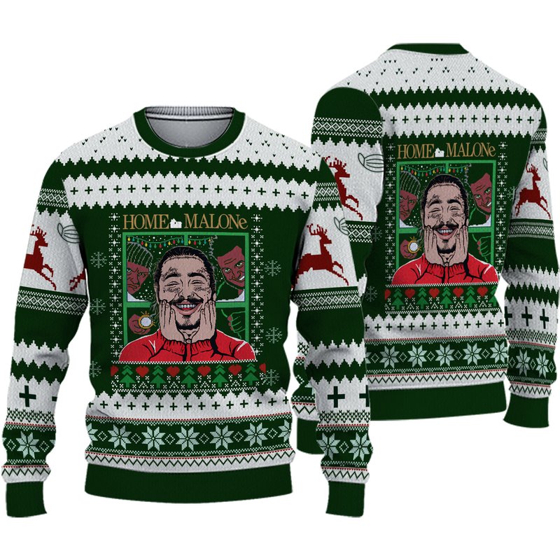 Home Malone Ugly Christmas Sweater - Knitted Design — Chandails pour hommes