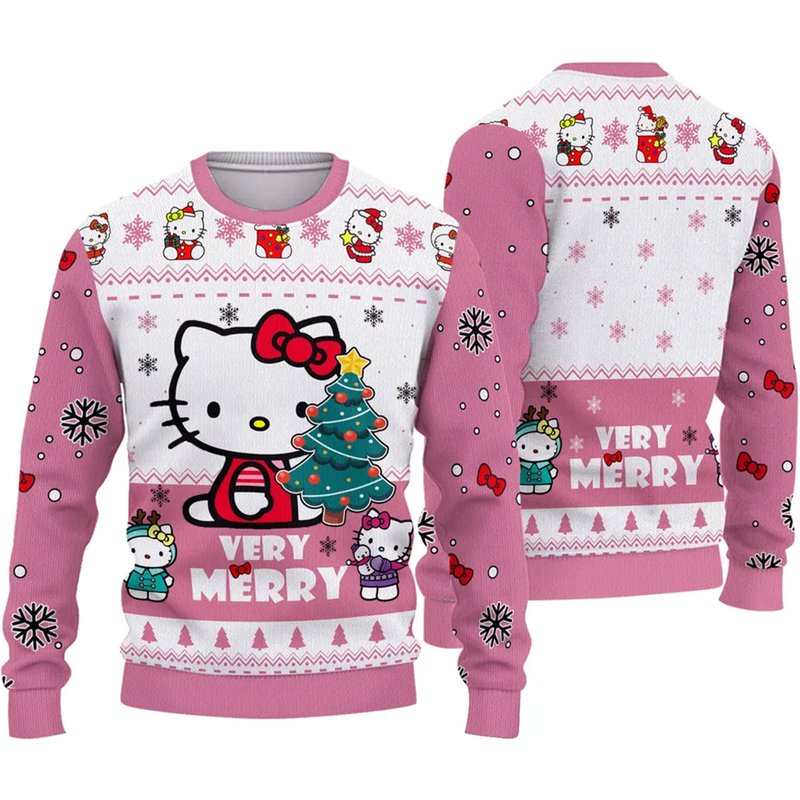 Hello Kitty Ugly Christmas Sweater - Anime Xmas Wear — Chandails pour hommes