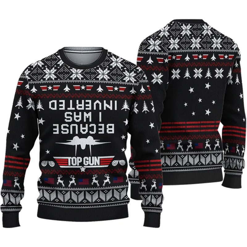 Because I Was Inverted Ugly Christmas Sweater — Mens Sweaters