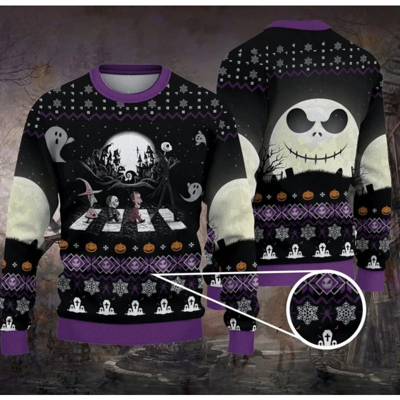 Nightmare Before Xmas The Abbey Road Christmas 3d Sweater