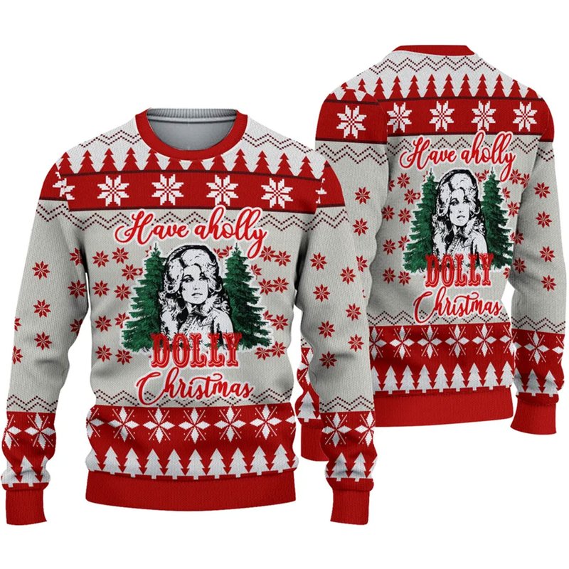 Have A Holly Dolly Christmas Ugly Sweater — Mens Sweaters