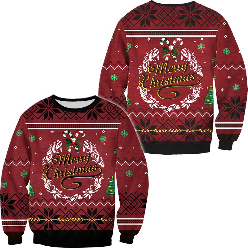 Christmas Sweater Green Jumpers 3d Ugly Sweater — Mens Sweaters