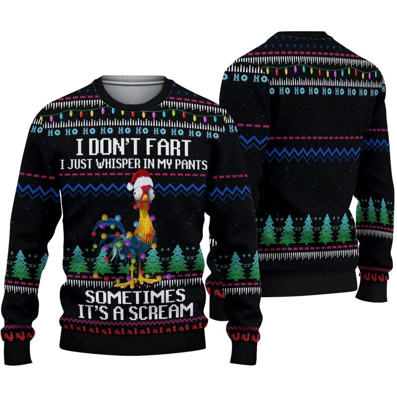 Hei Hei Moanas Ugly Knitted Christmas Sweatshirt — Mens Sweaters