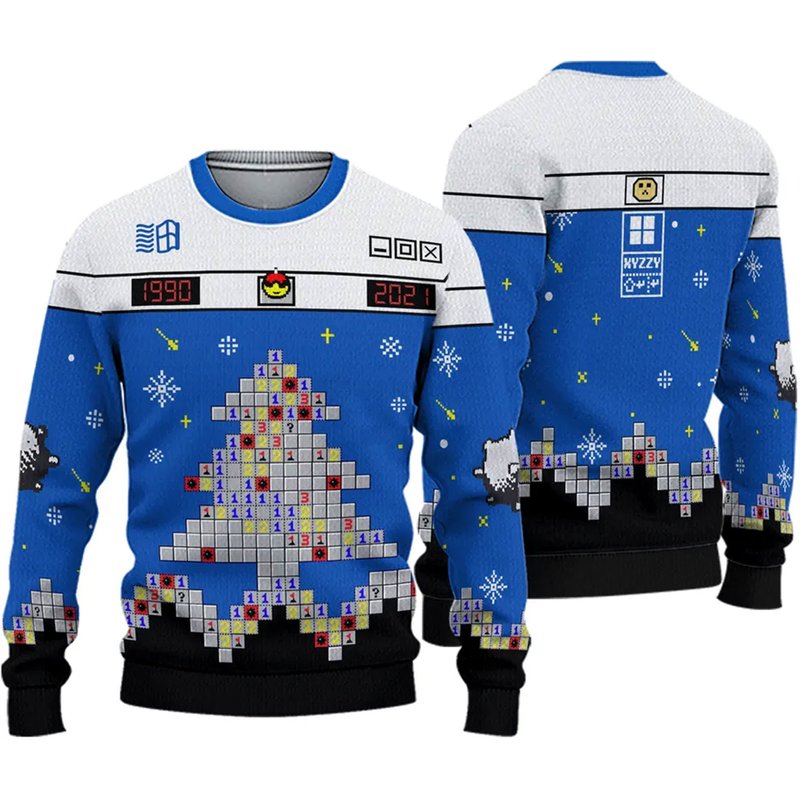 Christmas Minesweeper Ugly 3d Sweater — Chandails pour hommes