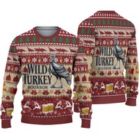 Wild Turkey Bourbon Beer Ugly Christmas Sweater