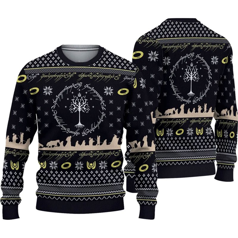 Lotr Ugly Knitted Christmas Sweater — Chandails pour hommes
