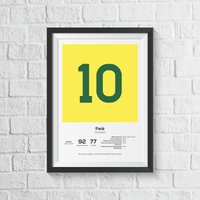Pele Brazil Legend Stats Football Print Poster
