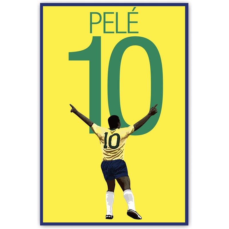 Brazil Soccer Print - Pele Poster - Soccer Art — Affiches et impressions