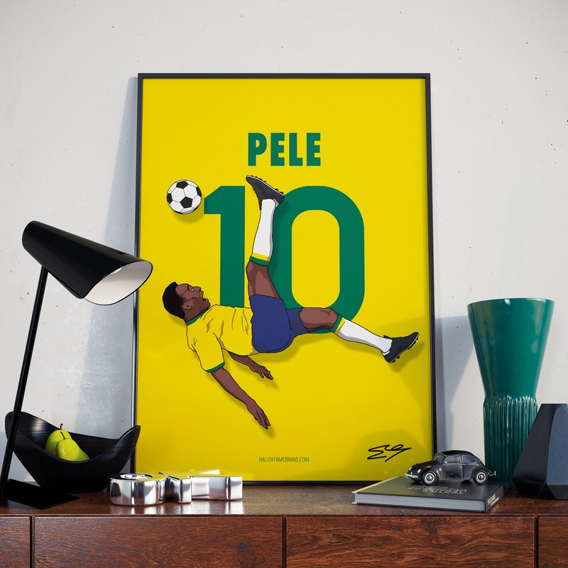 Pele Brazil Poster | Football Poster — Affiches et impressions