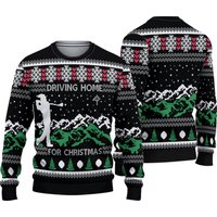 Driving Home For Christmas Golf Ugly Knitted Christmas Sweater