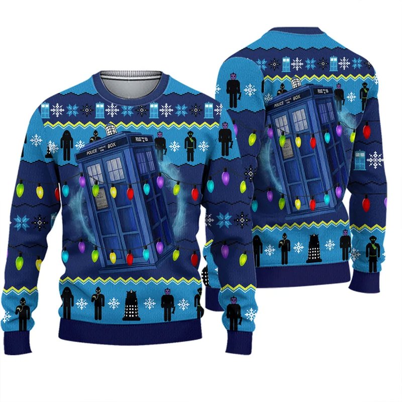 Doctor Who Ugly Knitted Christmas Sweater — Chandails pour hommes