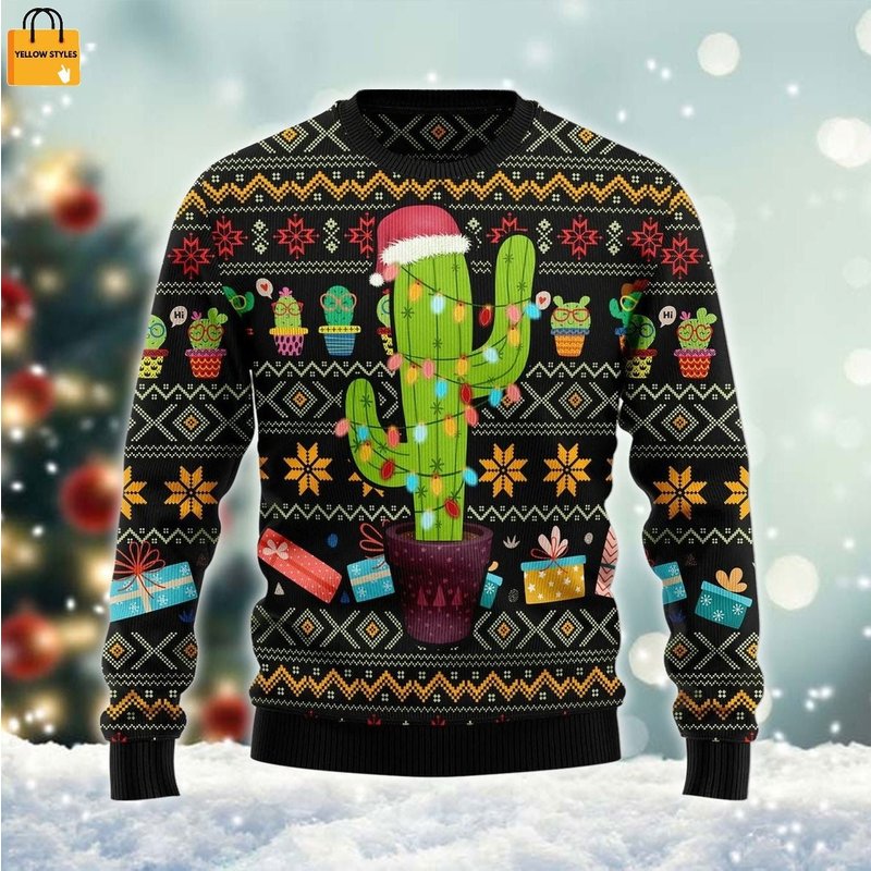 Cactus Ugly Knitted Christmas Sweater — Chandails pour hommes