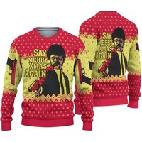 Pulp Fiction Say Merry Xmas Again Ugly Knitted Christmas Sweater