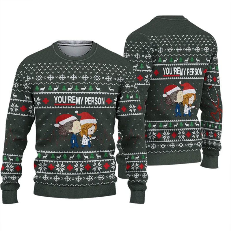 You're My Person Greys Anatomy Ugly Knitted Christmas Sweater — Chandails pour hommes