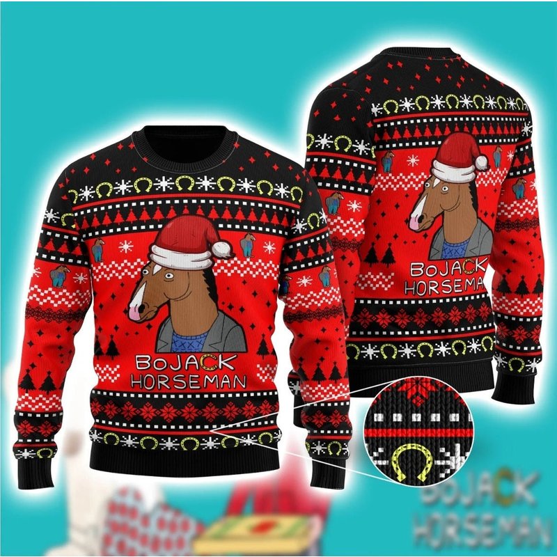 Bojack Horseman Ugly Knitted Christmas Sweater — Chandails pour hommes