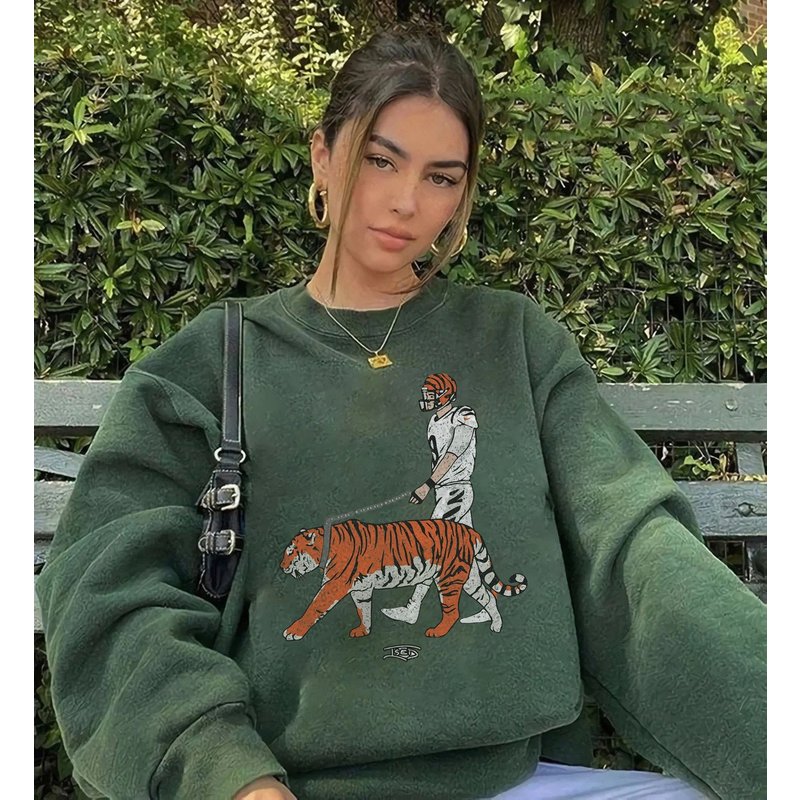 Vintage Cat Walk Joe Burrow Sweatshirt Cincinnati — Sweats à capuche pour hommes
