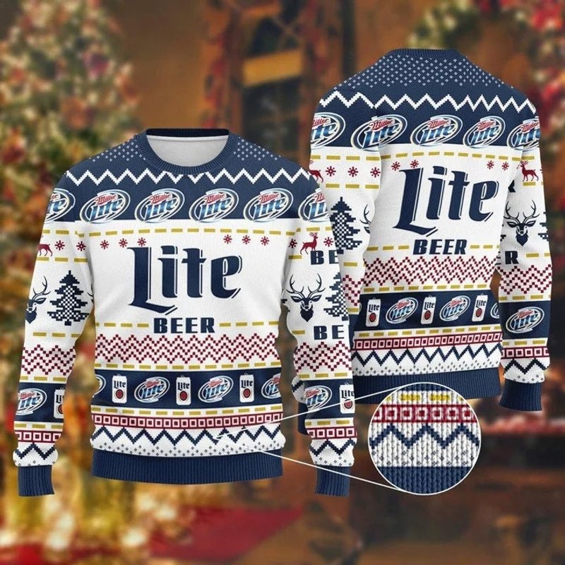 Miller Lite Christmas Sweater, Christmas 3d Full Printing Sweater — Chandails pour hommes