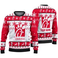 Chick Fil A Ugly Knitted Christmas Sweatshirt — Chandails pour hommes