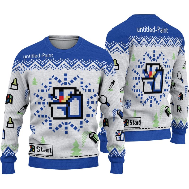 Christmas The Ms Paint Ugly Christmas Sweater — Chandails pour hommes