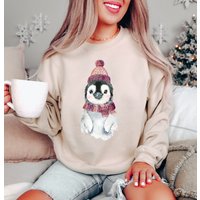 Holiday Penguin Sweatshirt - Cozy Winter Wear
