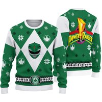 Mighty Morphin Power Rangers Green Ugly Christmas 3d Sweater