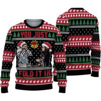 Fold The Cheese David Rose Ugly Knitted Christmas 3d Sweater