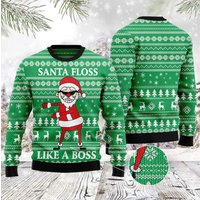 Santa Floss Like A Boss Ugly Christmas 3d Sweater