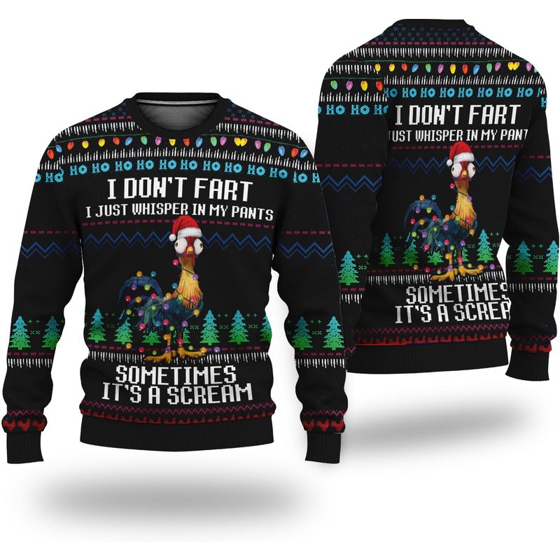 Its Scream Chicken Ugly Christmas 3d Sweater — Chandails pour hommes