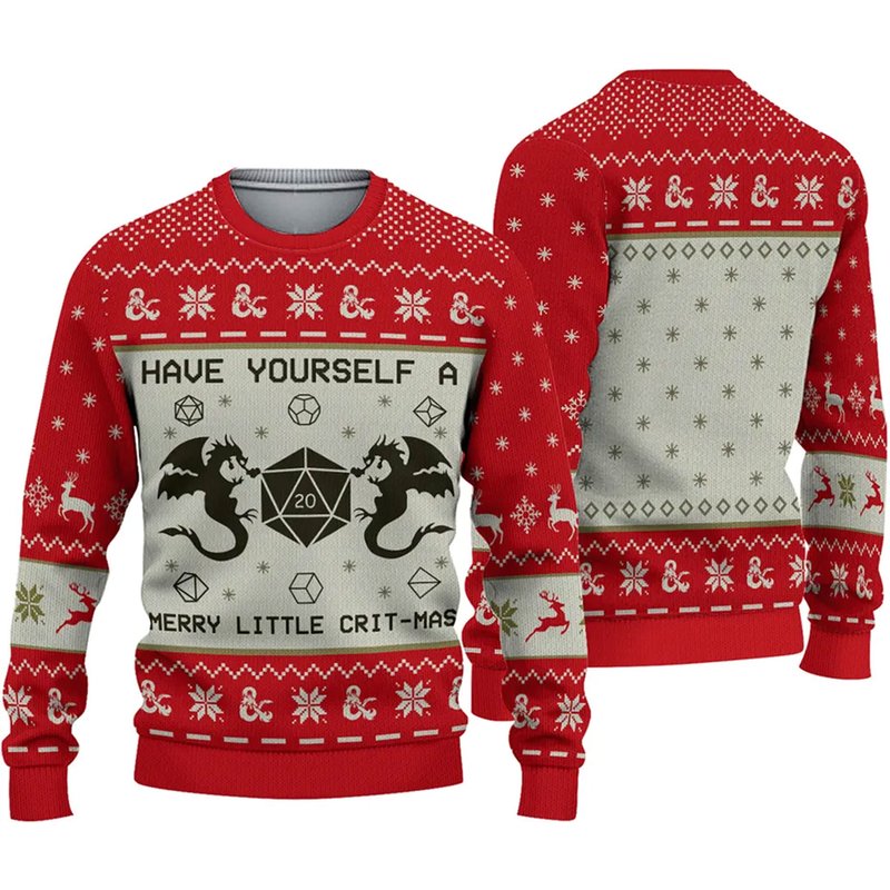 Dnd Classes Have Yourself Christmas Ugly 3d Sweater — Mens Hoodies