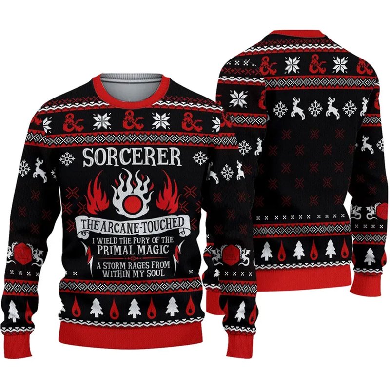 Dnd Classes Sorcerer Ugly 3d Sweater — Chandails pour hommes