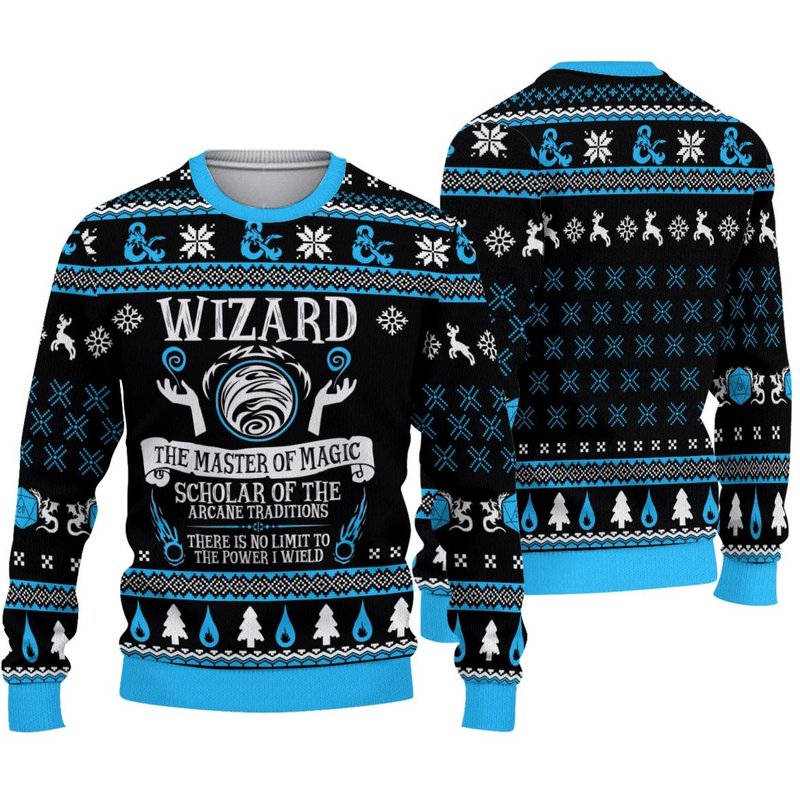 Dnd Classes Wizard Ugly 3d Sweater — Chandails pour hommes