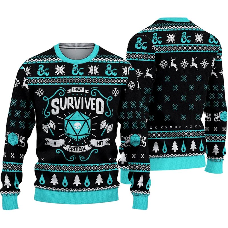 Dnd Classes Survived Ugly Sweater Christmas — Chandails pour hommes