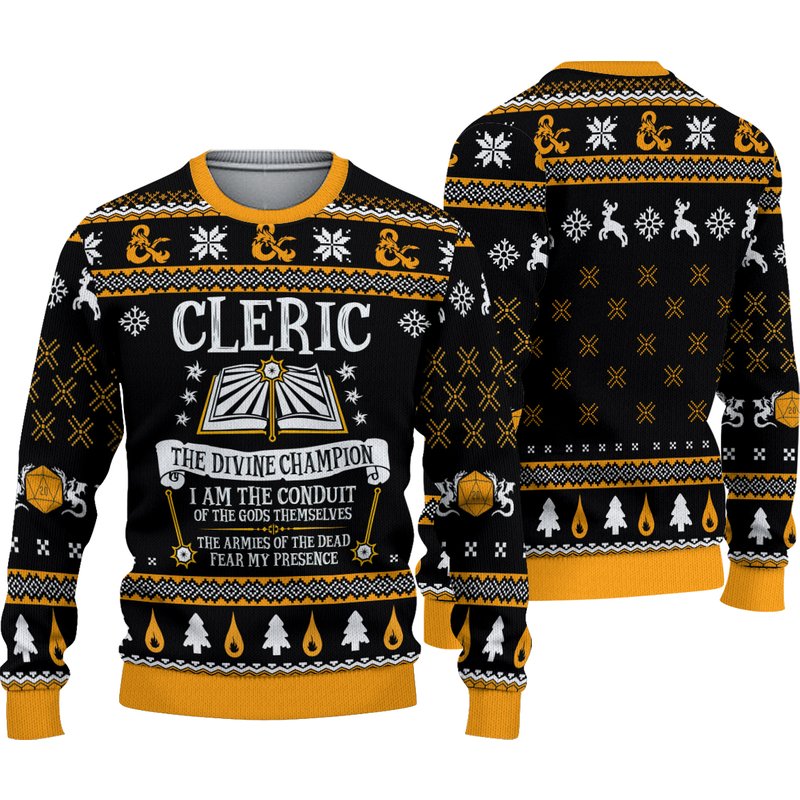 Dnd Classes Cleric Ugly Sweater Christmas — Chandails pour hommes