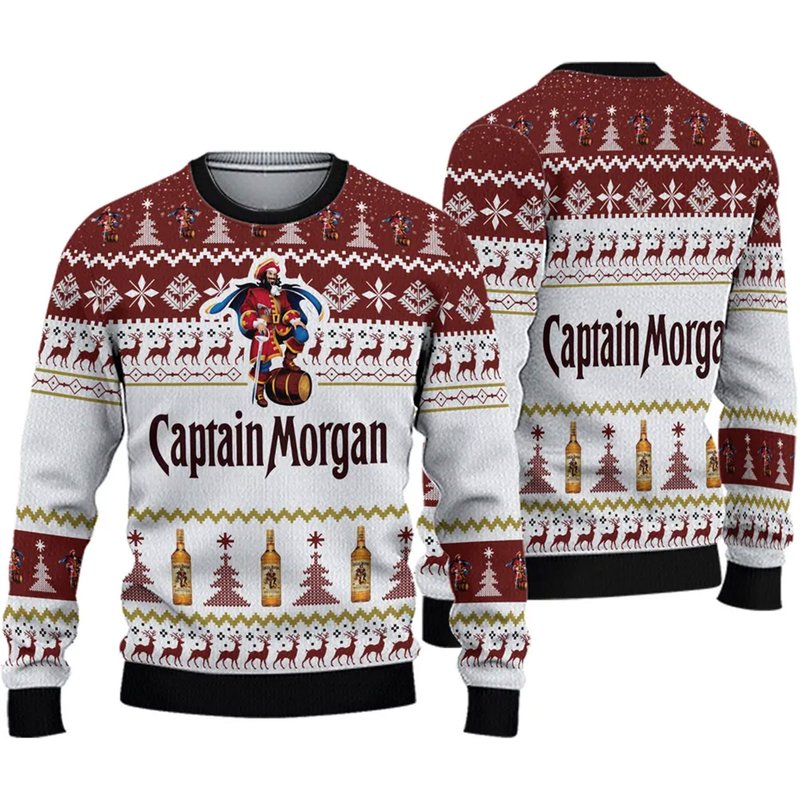 Funny Captain Morgan Ugly Christmas Sweater — Chandails pour hommes