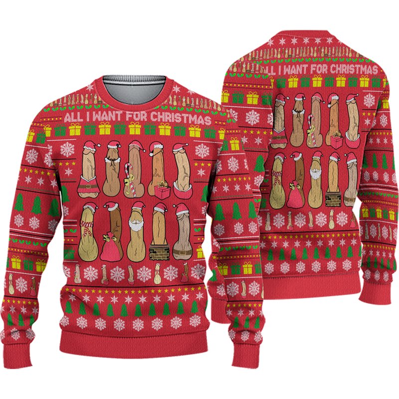 Personalized All I Want For Christmas Ugly Sweater — Chandails pour hommes