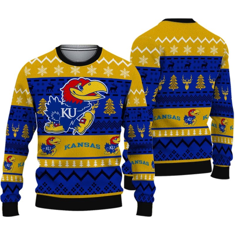 Kansas Football Ugly Sweater 3d Sweater — Chandails pour hommes