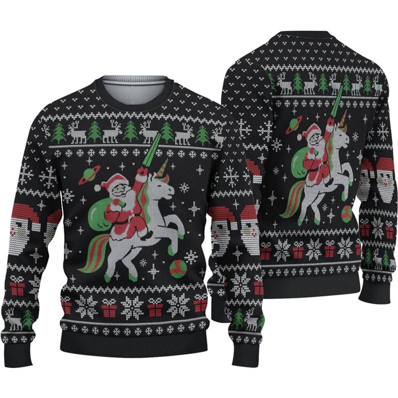 Santa Unicorn Ugly Christmas Sweater — Chandails pour hommes