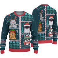 Meow You A Merry Christmas Personalized Cat Ugly Christmas Sweater