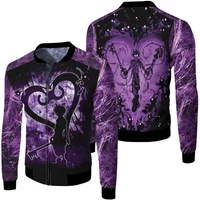 Sora Heartless Kingdom Hearts Shadow Purple 3d Fleece Bomber Jacket