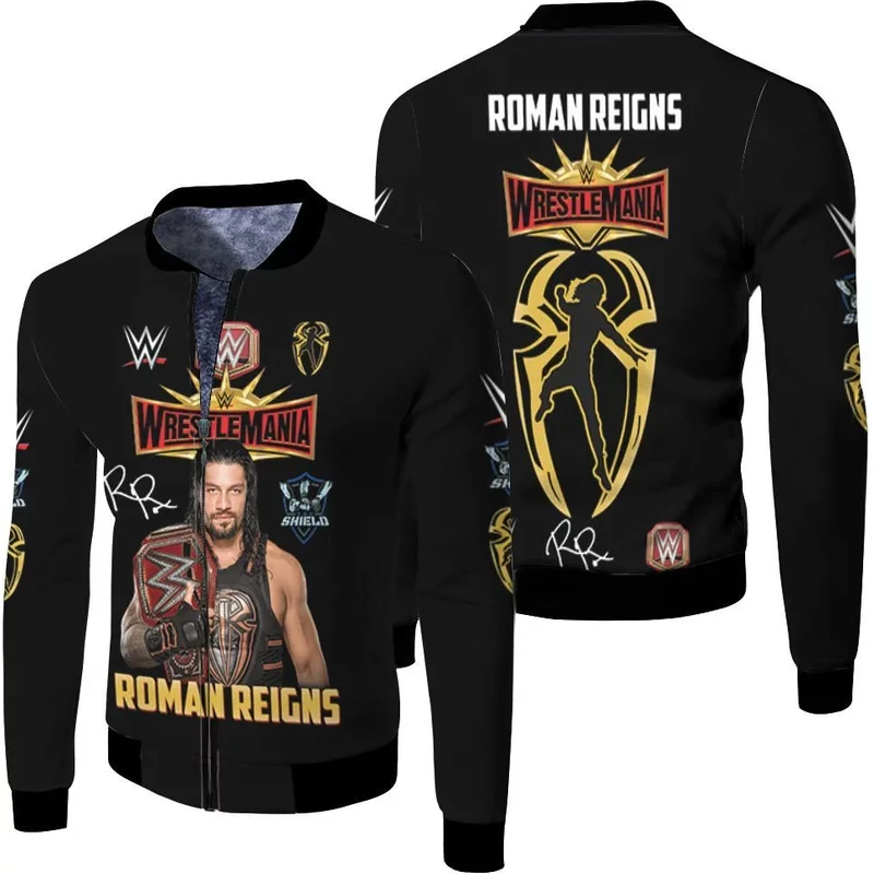 Roman Reigns Wrestlemania Wwed Legend Signed For Fan 3d Fleece Bomber Jacket — Blousons et vestes légères