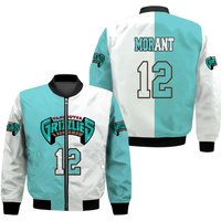 Memphis Grizzlies Ja Morant 12 White Fleece Bomber Jacket
