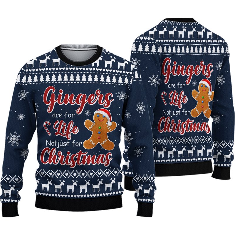 Gingers Are For Life Not Just For Christmas Gingerbread Man Ugly Christmas Sweater