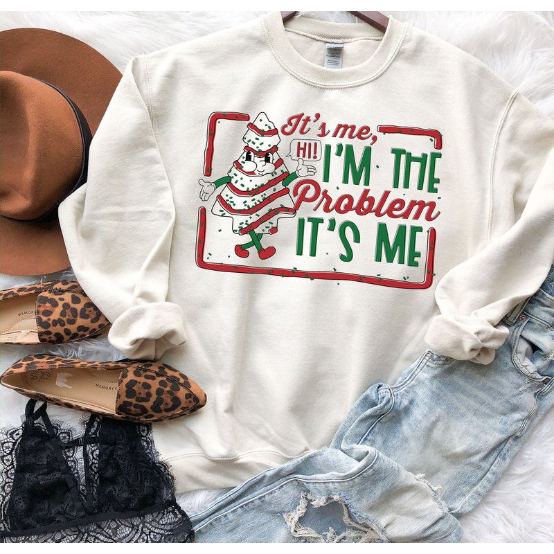It's Me Hi I'm The Problem Sweatshirt, Christmas Tree Cake Sweatshirt, Little Debbies Sweatshirt — Sweats à capuche pour hommes