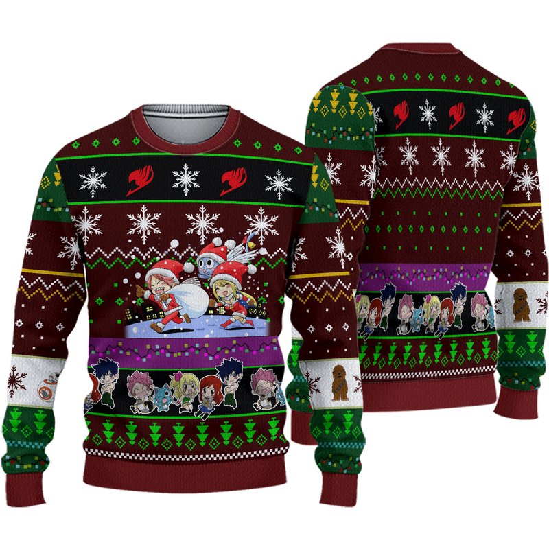Fairy Tail Anime Ugly Knitted Christmas Sweater — Mens Sweaters