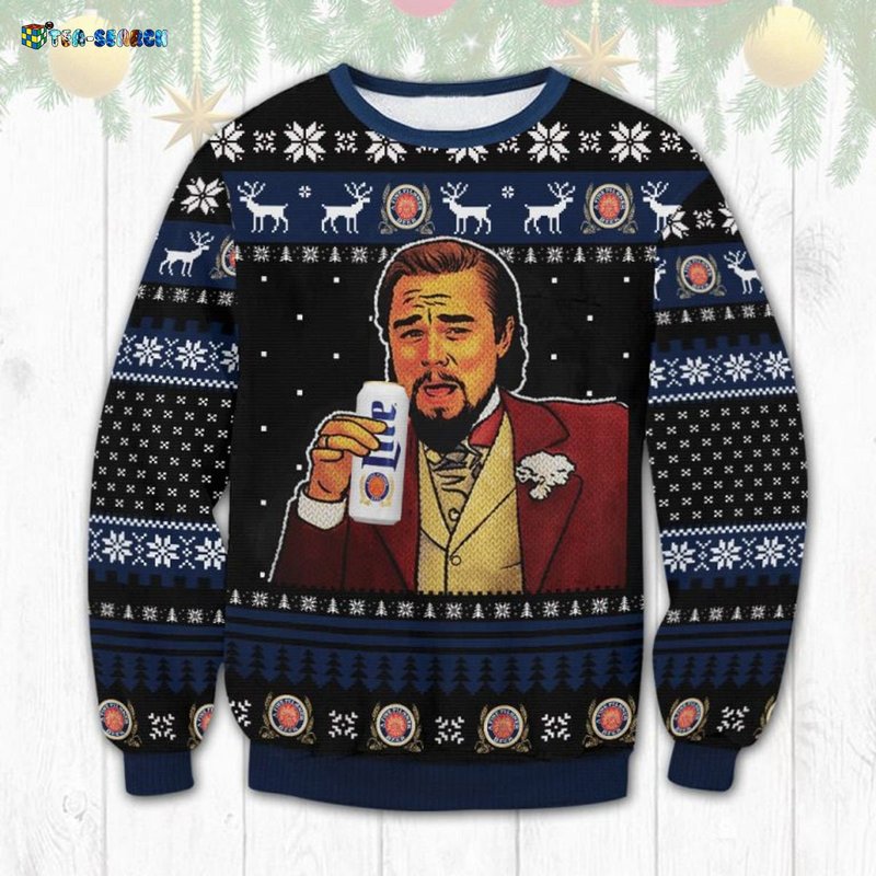 Leonardo Dicaprio Laughing Lite Ugly Christmas Knitted Sweater — Chandails pour hommes