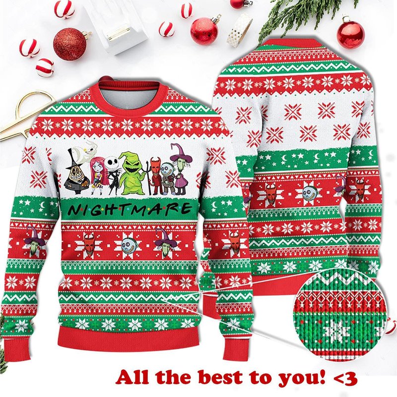 Nightmare Before Christmas Ugly Sweater - Festive Apparel — Chandails pour hommes